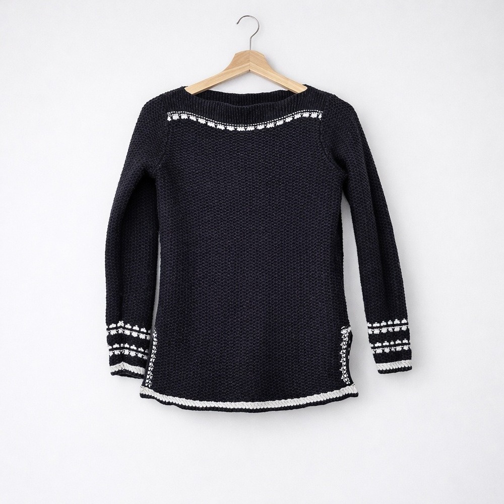 Ann Taylor Loft Navy Sweater Long Sleeve Size Small Nautical Summer Coastal